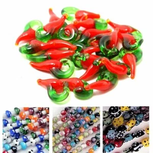 Lampwork Glass Spacer Beads Millefiori Flower Bead Jewelry Making Supplies 1pck - Picture 1 of 20
