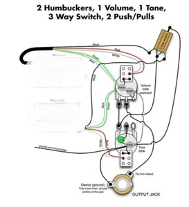 Prewired Guitar Harness Kit 2 Push-pull Pot & 1 Right Angle 3 Way Toggle Switch - Picture 1 of 1