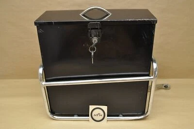 1990's Royal Enfield Bullet 500 ?Right Black Cargo Luggage Bag Carrier Metal Box - Image 1 of 4