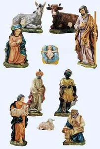 HEILIGE FAMILIE 10 STÜCK Euromark 45 cm aus Harz für außen Krippe Hirten Krippe - Bild 1 von 1