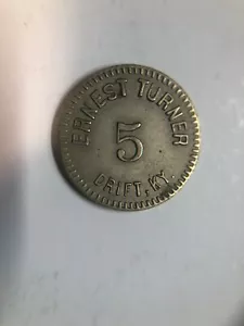 Osborne Register Cincinnati,Oh. Ernest Turner 5 Drift, KY. Token - Picture 1 of 5