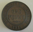 1931 Australian One Penny Coin - Comm. Of Australia & King George V - Circulated
