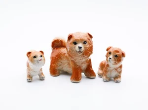 Akita Hand-Painted Ceramic Japanese Dog Figurines, Gift for Dog Lover - Picture 1 of 7