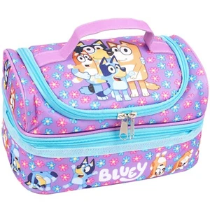 Bolsa de almuerzo azul para niños grande 2 comp escuela guardería bolsa de almuerzo aislante térmico - Imagen 1 de 7