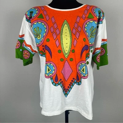 Camiseta Vintage Western Connection Tamanho Médio Vibrante Enfeitada do Sudoeste - Imagem 1 de 4