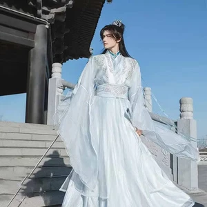 Unisex Hanfu Hombres Mujeres Chino Bordado Cosplay Disfraz Escenario Danza Performance - Imagen 1 de 9