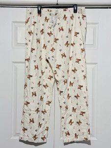 J.Crew Pajama Pants Golden Doodle & Candy Cane Flannel Large NWOT - Picture 1 of 5