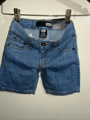 Pantalones cortos de jean Hype para mujer talla 5 elásticos con puños tiro bajo (cintura 30") Foto 1 de 2