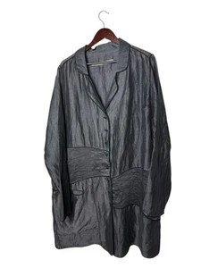 Cynthia Ashby Zig Zag Jacket Linen Silk Lightweight Artsy Boho Lagenlook Size XL - Picture 1 of 5