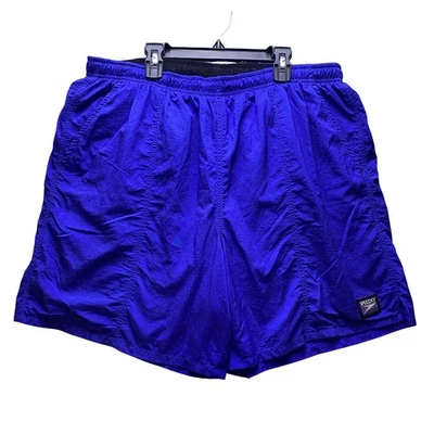 Speedo Shorts Mens Extra Large Swim Trunks Blue Nylon Elastic Drawstring Lined - Image 1 of 4