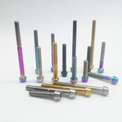 Pernos de cabeza hexagonal M5x16/18/20/25/30/35/40/45/50/60 mm titanio Ti Allen cono cónico Foto 1 de 2