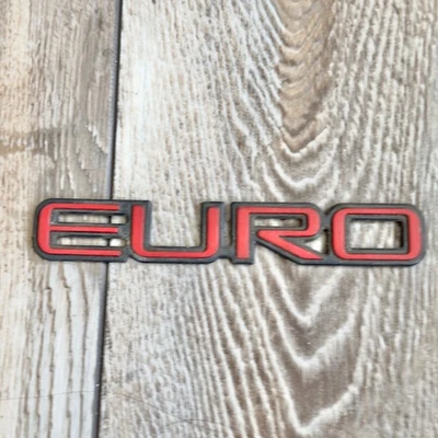 Vintage Plastic Chevy Red Euro Emblem Badge Name Plate - Image 1 of 4