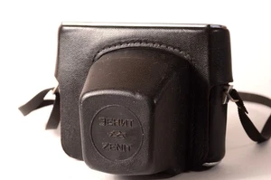 Leather Camera Case with Strap Soviet KMZ USSR Black for Zenit 12XP 12SD TTL EXC - Picture 1 of 6