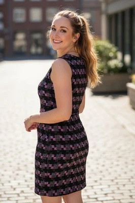 Trina Turk Womens Good Night Tweed Sleeveless Sheath Dress Black Red Blue Sz 6 - Image 1 of 3