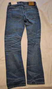 American Eagle Jeans Mens 28x32 Steel Blue Denim Slim Straight Flex - Picture 1 of 12