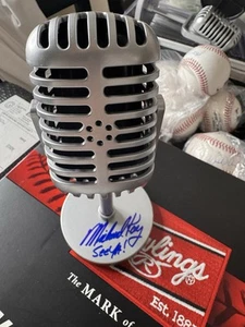 Michael Kay Auto Signed 6" Silver Mini Broadcaster Microphone w/ See Ya! New - Picture 1 of 6