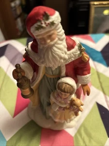 Vintage Avon Weihnachtsmann und Mädchen Figur - Bild 1 von 3