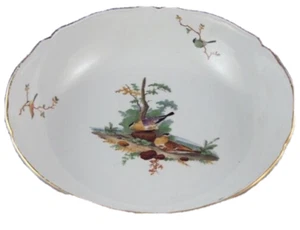 18thC Fuerstenberg Porcelain Bird Scene Serving Bowl Dish Porzellan Furstenberg - Picture 1 of 11