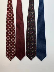4 Tie Lot - Woodward Silk Necktie Ties - Picture 1 of 4