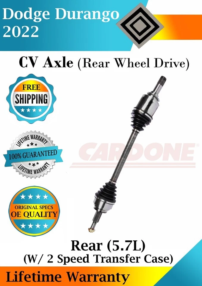 Eje trasero CV Cardone OEM para Dodge Durango 2022 5,7 L 2x2 garantía de por vida Foto 1 de 4