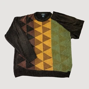 DOCKERS Sweater Mens L Multicolor Geometric Argyle Grandpa Long Sleeve - Picture 1 of 7