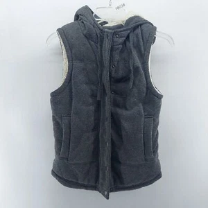 Chaleco Algodón Mujer Talla XS Gris Sherpa Forrado Capucha Cremallera Completa Puff Exterior  - Imagen 1 de 8