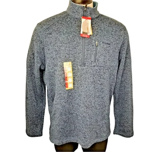 Woolrich Mens XL Fleece Pullover Long Sleeves Warm 1/4-Zip BLUE New With Tags - Picture 1 of 11