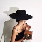 Elegante flache Kappe mit breiter Krempe Filzmütze Hepburn-Stil neu Damen flache Kappe Damen