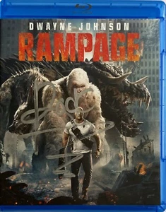WWE DWAYNE THE ROCK JOHNSON HANDSIGNIERT SIGNED RAMPAGE BLU RAY - Bild 1 von 1