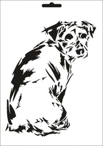 Pochoir mural peintre T-shirt pochoir W-630 chiot ~ design UMR