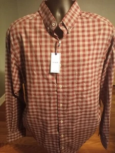 Rowm Mens Big & Tall Shirt Button Down Long Sleeve Red Gray Plaid Size 2XT NWT - Picture 1 of 13