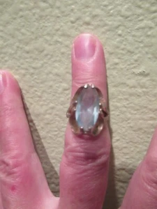 Anillo Topacio Azul 14k GE Galvanizado Marca ESPO Talla 7 1/4 7.25 - Imagen 1 de 5
