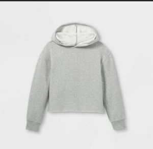 Fleece Raw Edge Hem Hoodie Art Class Heather Gray M 7/8 Casual Sweatshirt Comfy - Picture 1 of 3