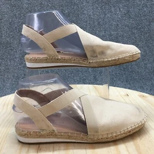 Lucky Brand Sandals Womens 7.5M Rifka Espadrilles Beige Canvas Casual Slingback - Picture 1 of 17