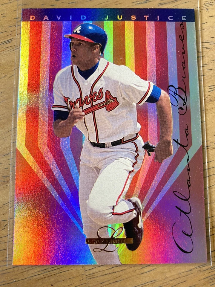 DAVID JUSTICE 1995 Leaf Limited Prism Foil Atlanta Braves Baseball Card #95 Dave - Image 1 of 2