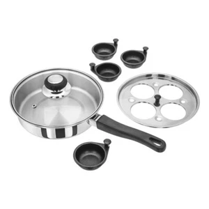 JUDGE ESSENTIALS STAINLESS STEEL 4 HOLE POACHER WITH NON STICK CUPS HP86 - Picture 1 of 10