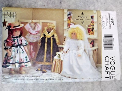 Vogue Craft Pattern 8557 Bridal Dress Ballerina Queen Gown for 18" Linda Carr - Image 1 of 2