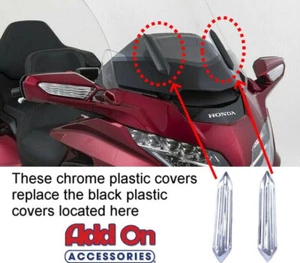 2018-2024 Honda GL1800 Goldwing 1800 - CHROME MILLED WINDSHIELD STRUT COVERS - Picture 1 of 2