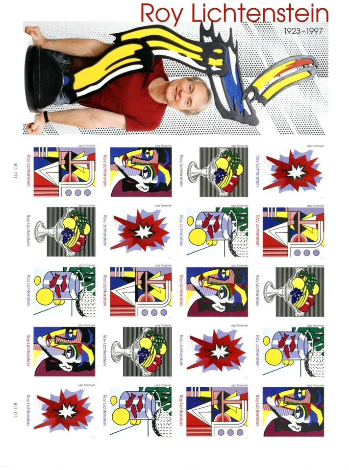 Full sheet of 20, NDC, PO Fresh, featuring the art of Roy Lichtenstein - Image 1 of 1