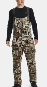 NWT Men's MEDIUM Under Armour Barren Camo Rut Bibs Windproof Microfleece Bib - Picture 1 of 5