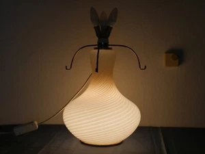 Große Swirl Murano Glas Pilz Tischlampe wohl von Vetri Murano Italien 70er vinta - Bild 1 von 8