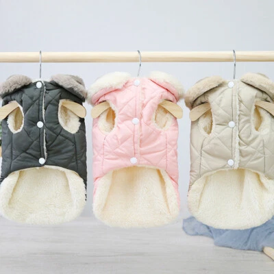Medium Puppy Dog Coat For Small Dog Fleece Warm Jacket Clothing Vest Winter - Image 1 of 4