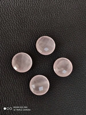 20 MM Round Shape Rose Quartz Briolette, Natural Rose Quartz Shape Briolette 4Pc - Image 1 of 2