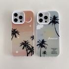 Clear 3 In 1 Coconut Tree Moon Phone Cover Case For iPhone 11 12 13 14 15Pro Max