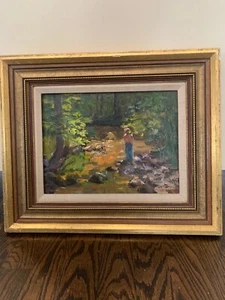 Pastellgemälde von Richard Statler ""Mädchen im Wald"" aus der Dorfkunstausstellung 2002 - Bild 1 von 7