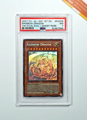 Yu-Gi-Oh! PSA 7 Rainbow Dragon Ghost Rare TAEV-EN006 First Edition 2007 English - Immagine 1 di 3