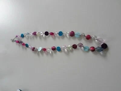 große Kette mit bunten Perlen türkis pink  neu Weihnachtsgeschenk Idee - Bild 1 von 4