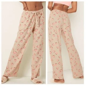 Womens Victoria's Secret Peaches Straight Leg w/Pockets Loungewear Pajama Pant L - Picture 1 of 3