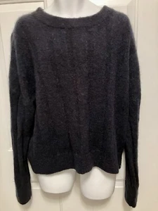 H&M Sweater Women’s Large/XL Knit Mohair Wool Blend Dark Gray Long Sleeve - Picture 1 of 4
