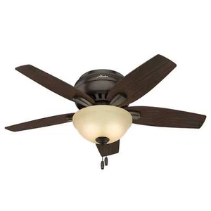 Hunter 42" Newsome Low Profile Indoor Ceiling Fan LED Lights Traditional Casual - Picture 1 of 6